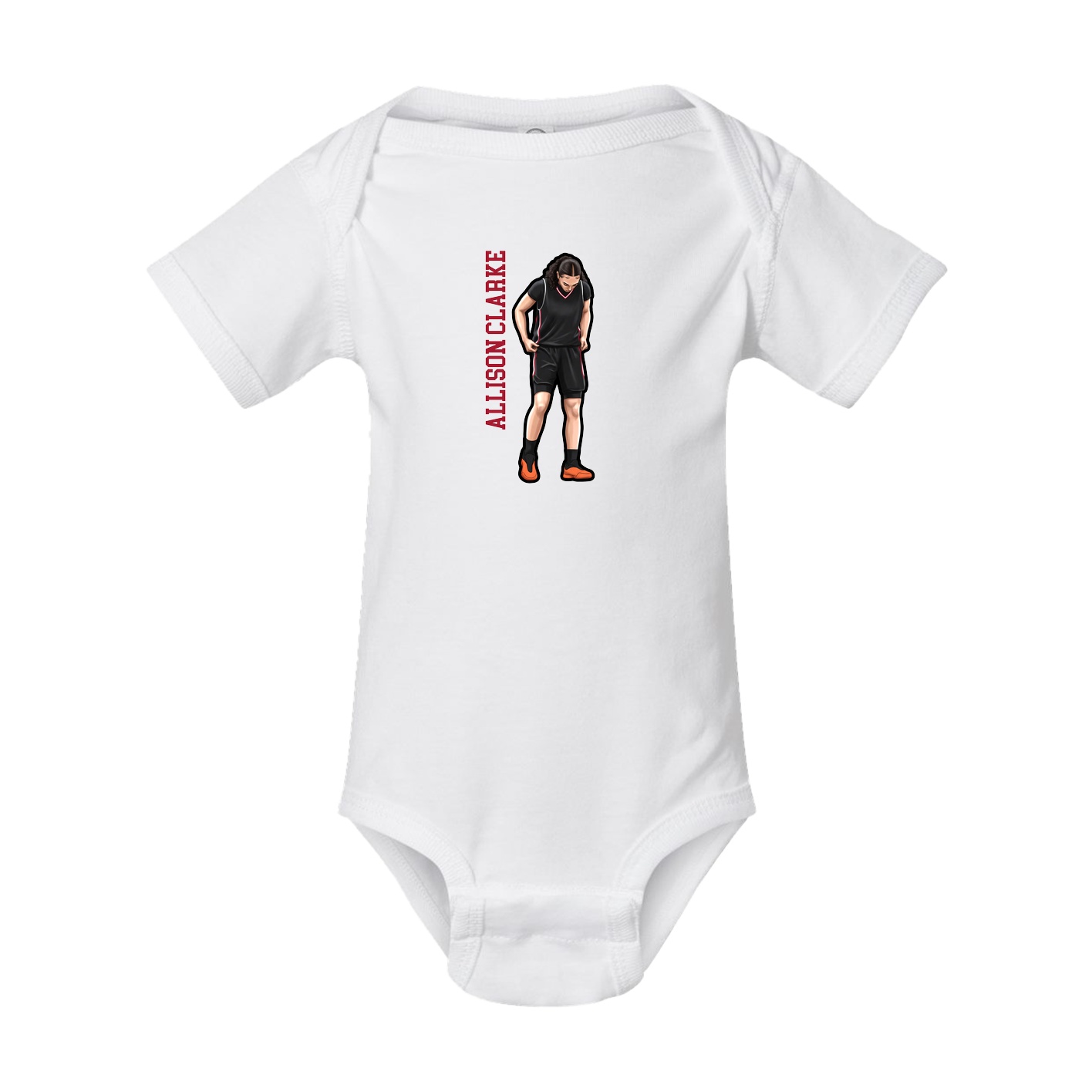 Baby Onesie — Name Vertical in White