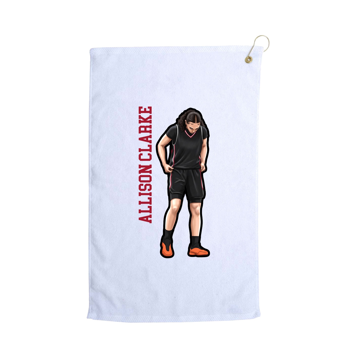 Golf Towel — Name Vertical in White