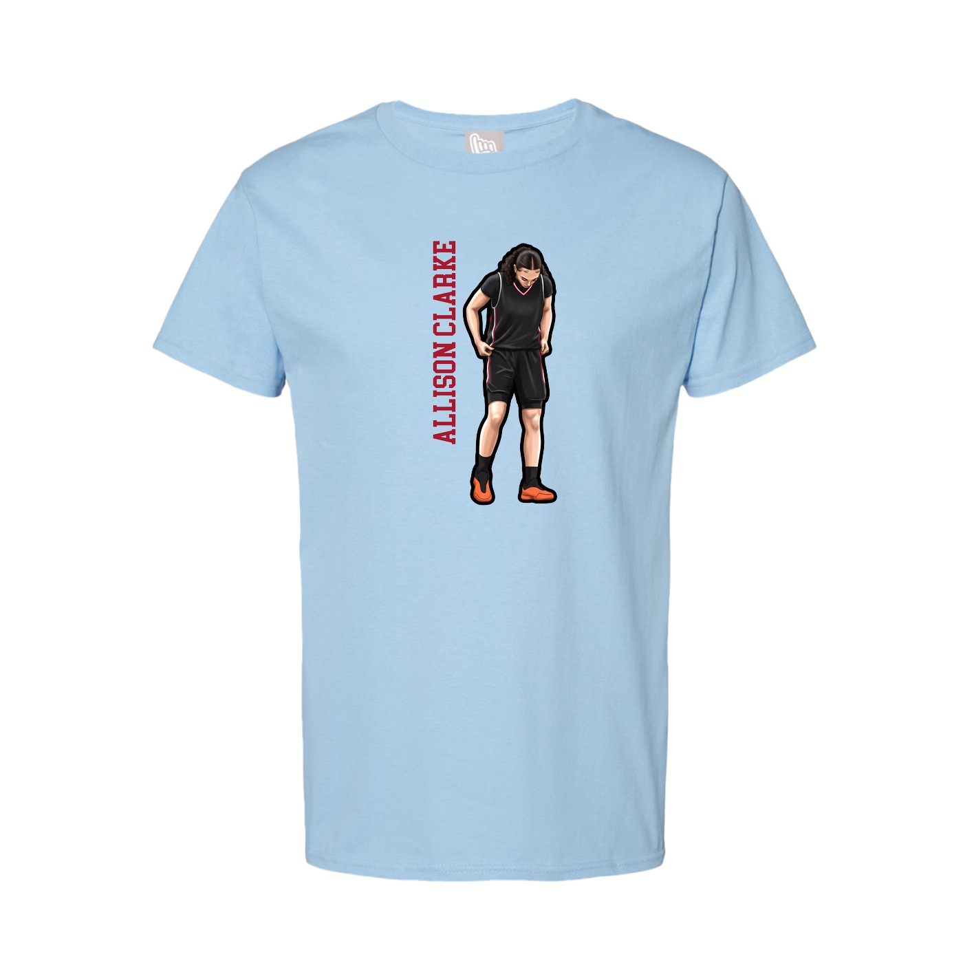 Tee — Name Vertical in Light Blue