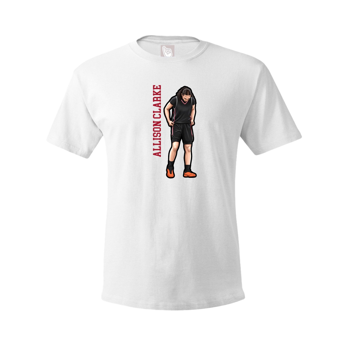 Youth Tee — Name Vertical in White