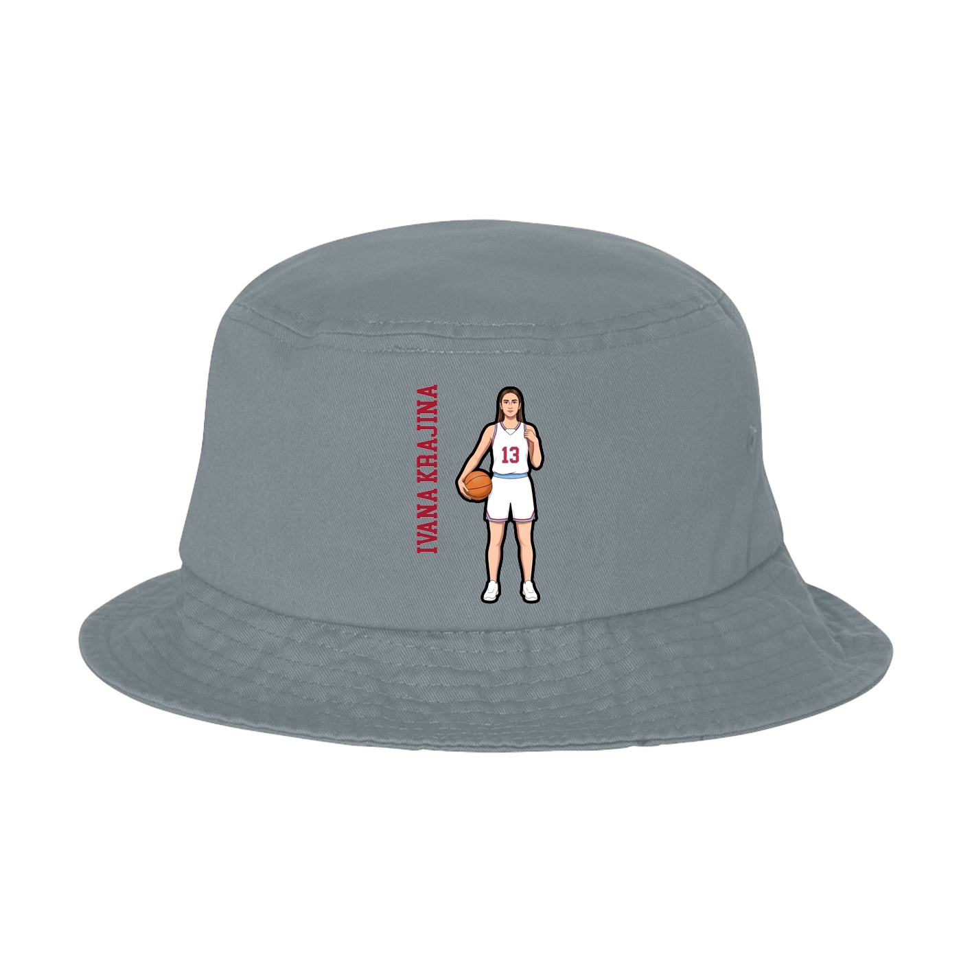 Bucket Cap — Name Vertical in Grey