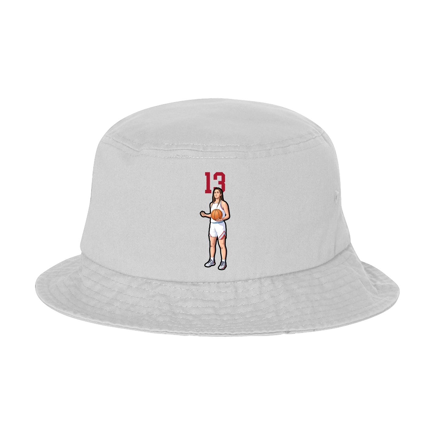 Bucket Cap — Number Top in White