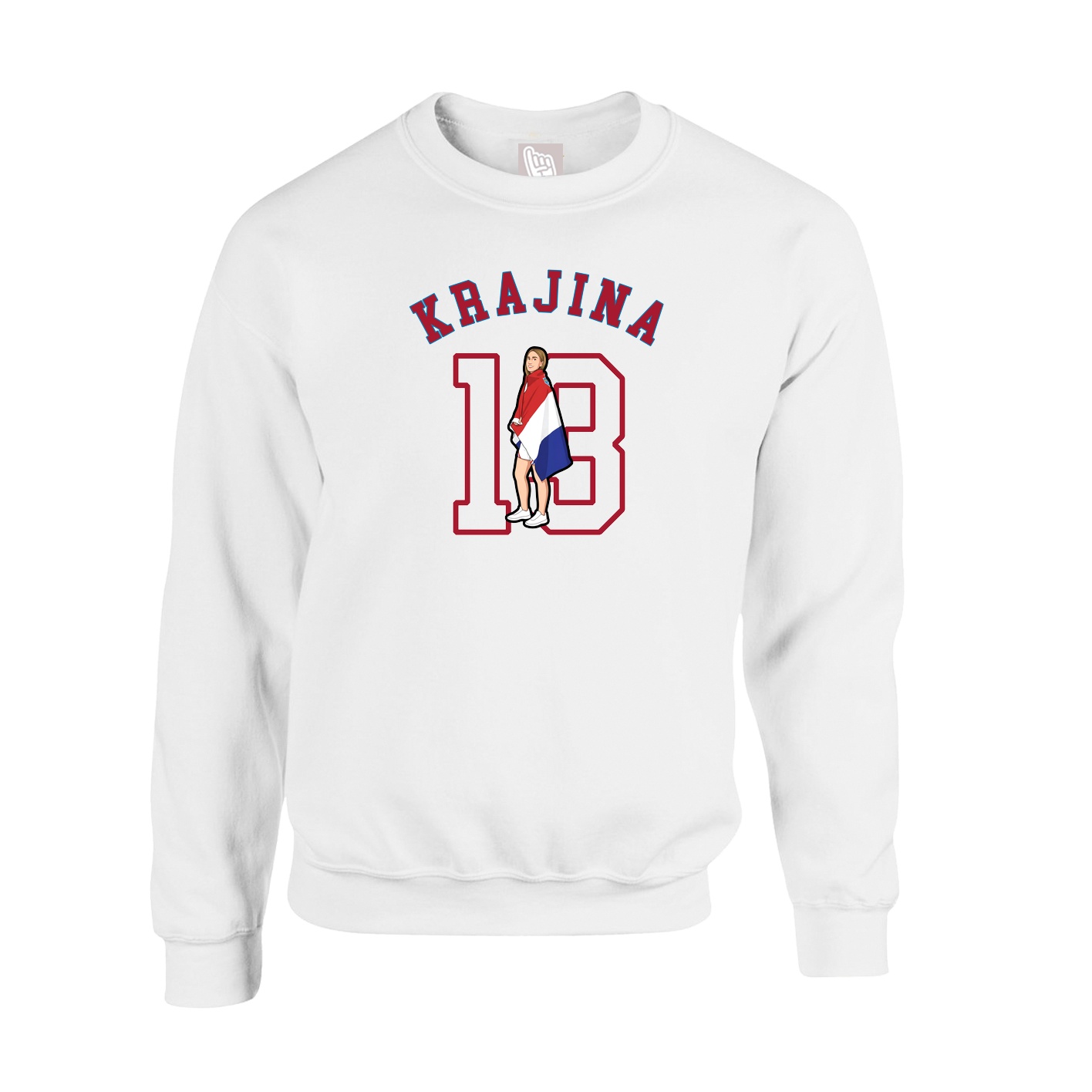 Fleece Crew — Shirsey Arch in White