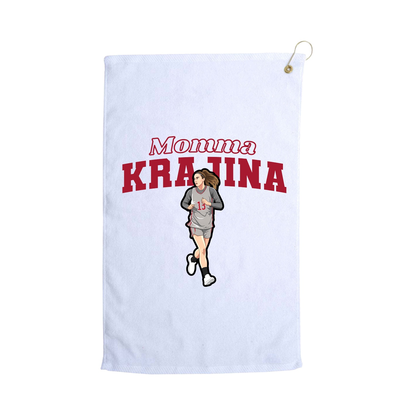 Golf Towel — Mothers Day Block in White