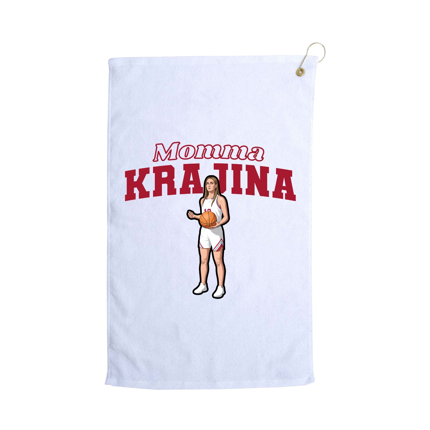 Golf Towel — Mothers Day Block in White