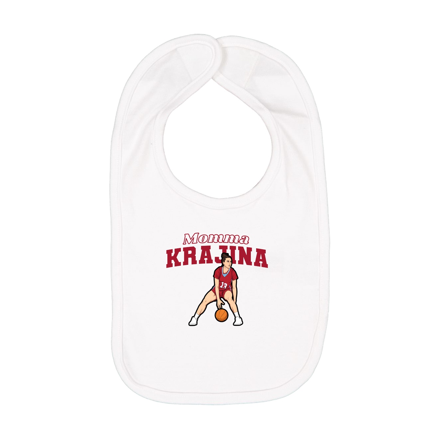 Infant Bib — Mothers Day Block in White