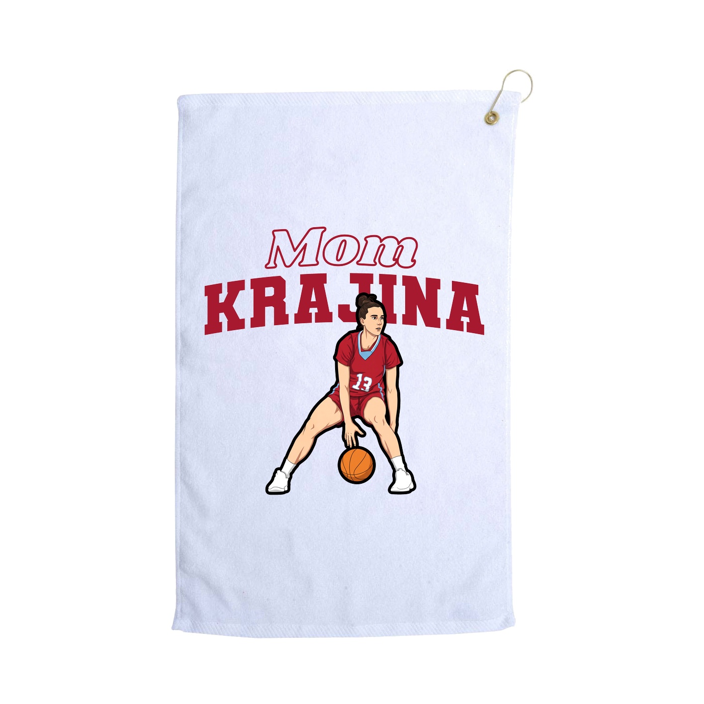 Golf Towel — Mothers Day Block in White