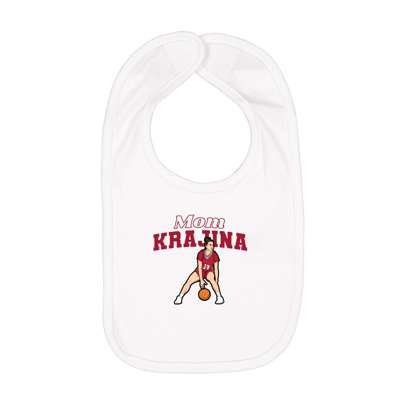 Infant Bib — Mothers Day Block in White