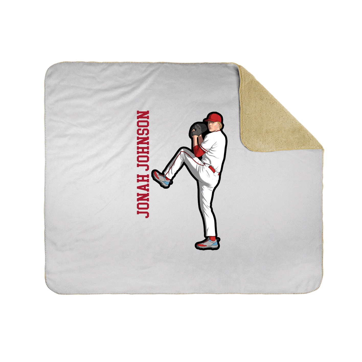 Throw Blanket — Name Vertical in White