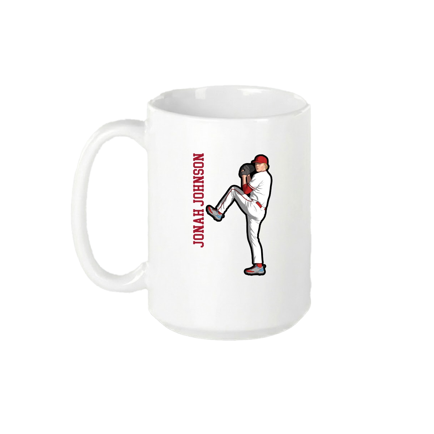 15oz Coffee Mug — Name Vertical in White