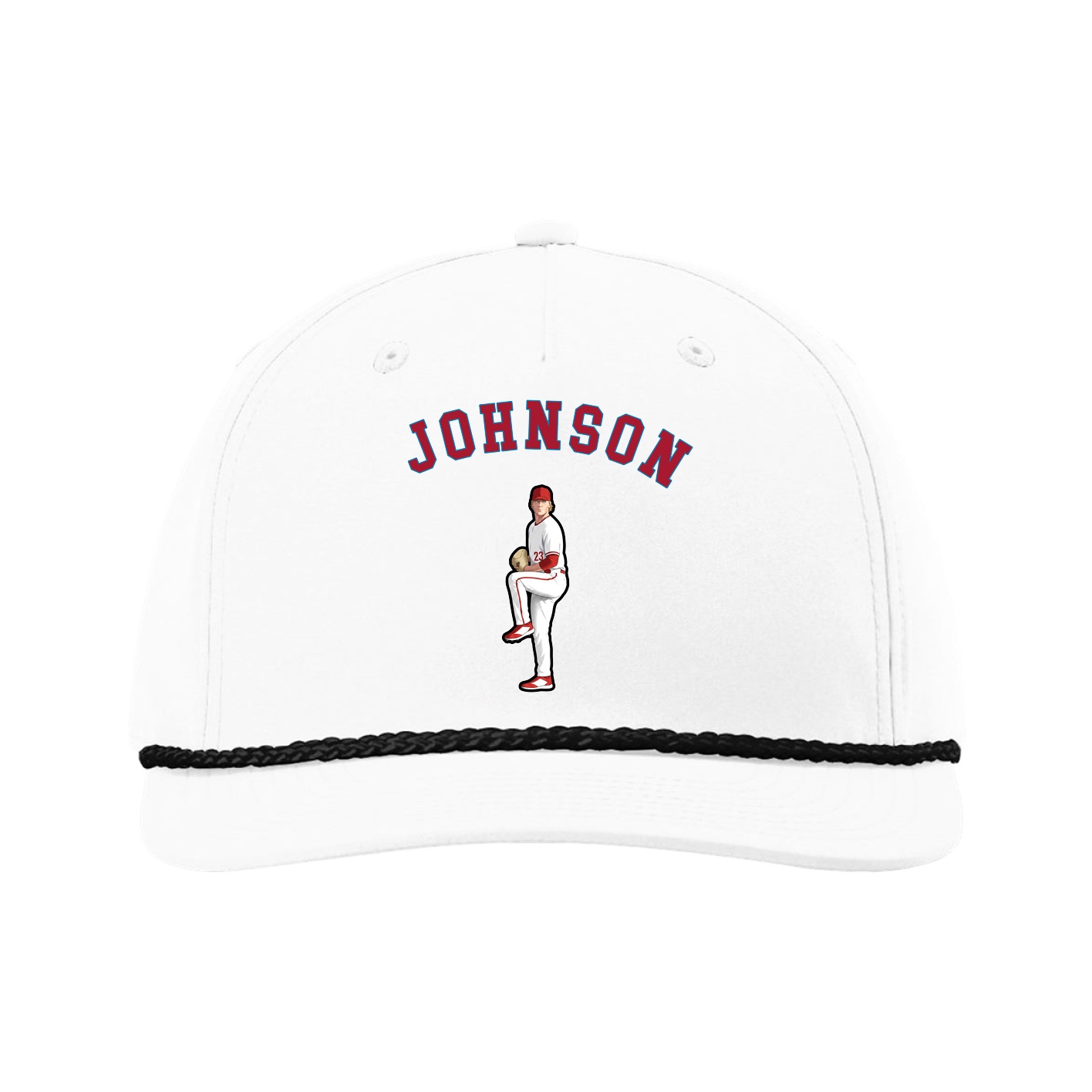 Five-Panel Classic Rope Cap — Shirsey Arch in White