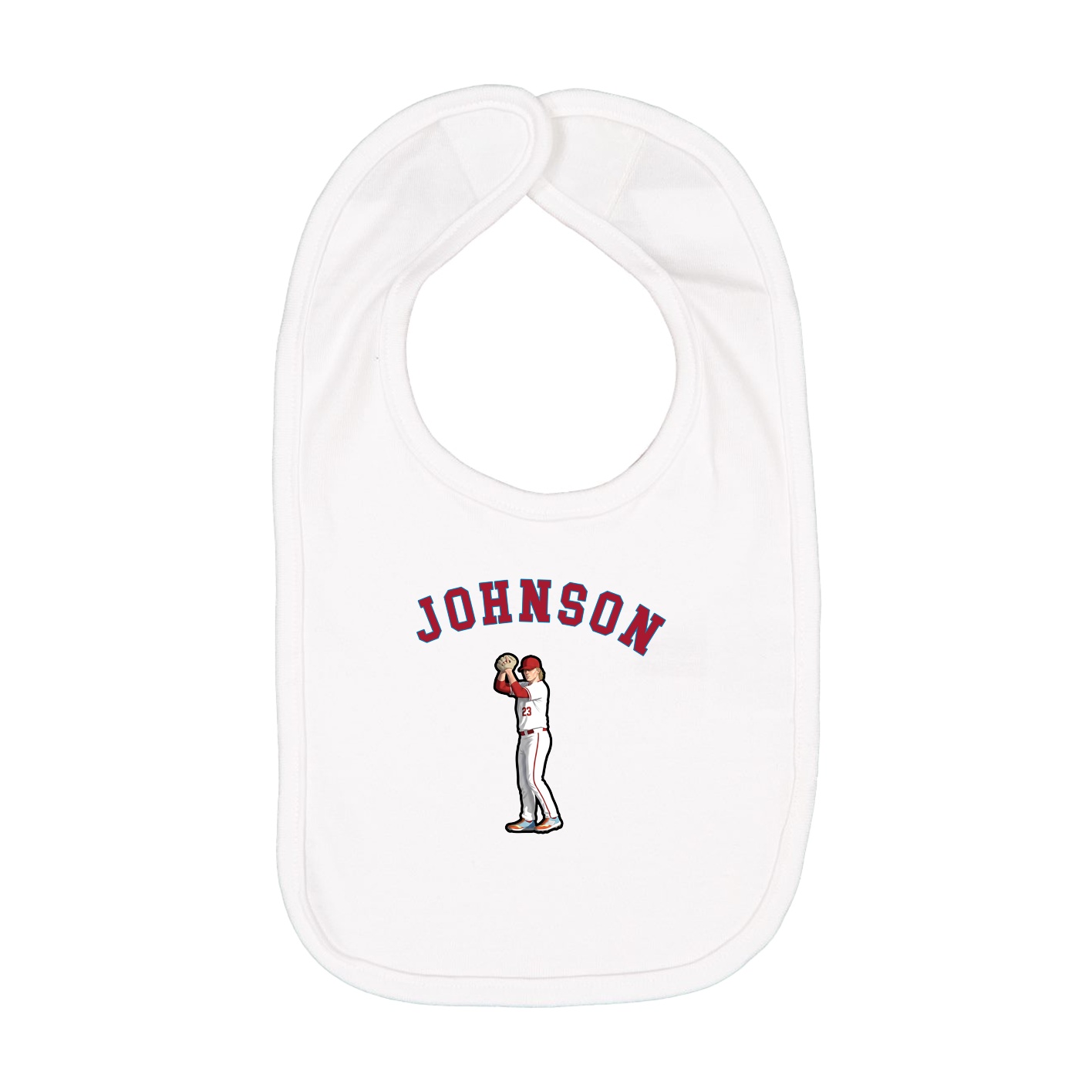 Infant Bib — Shirsey Arch in White