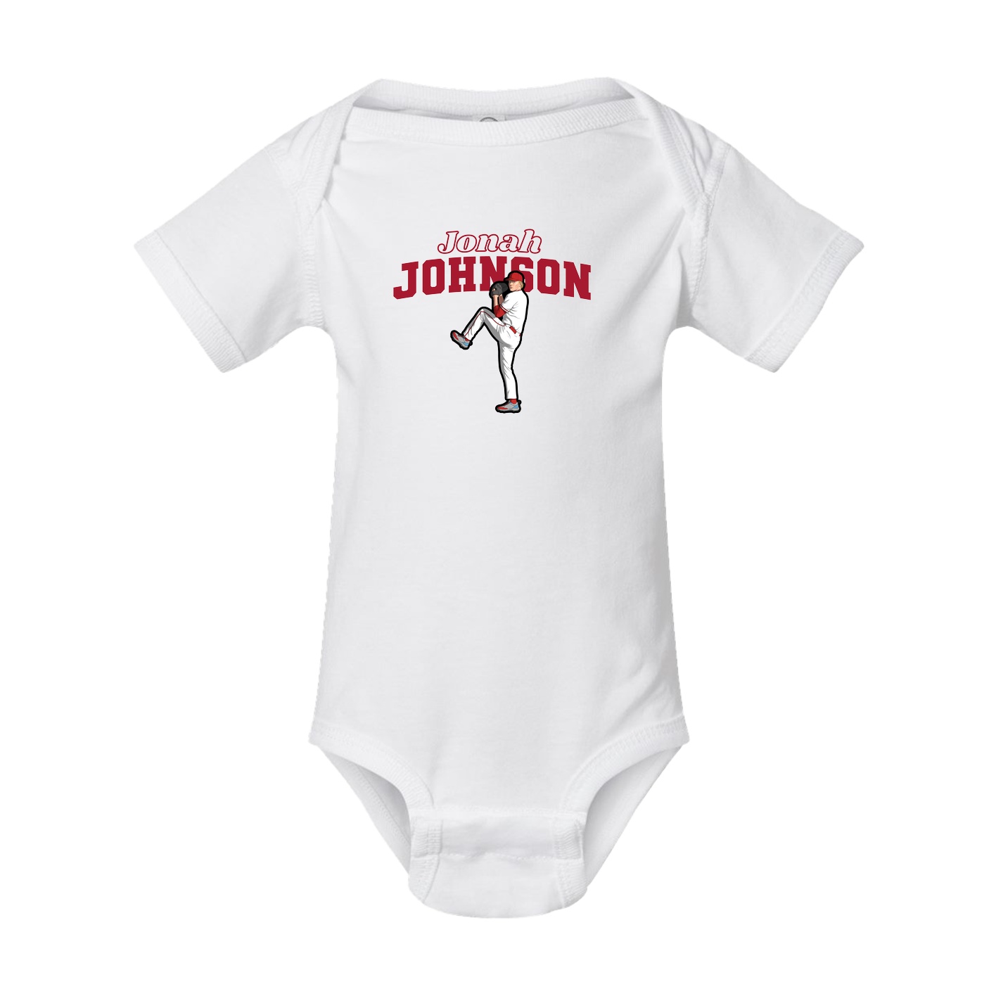 Baby Onesie — Name Arch in White