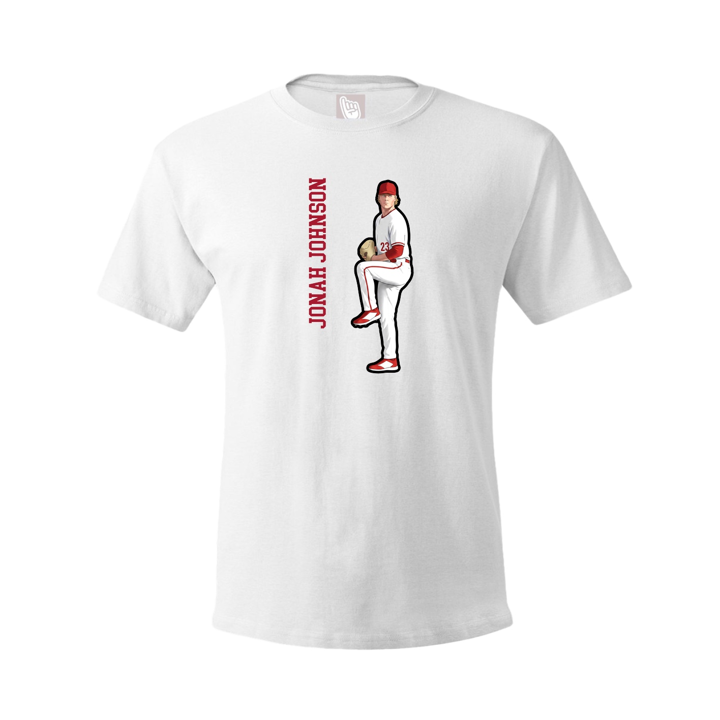 Youth Tee — Name Vertical in White