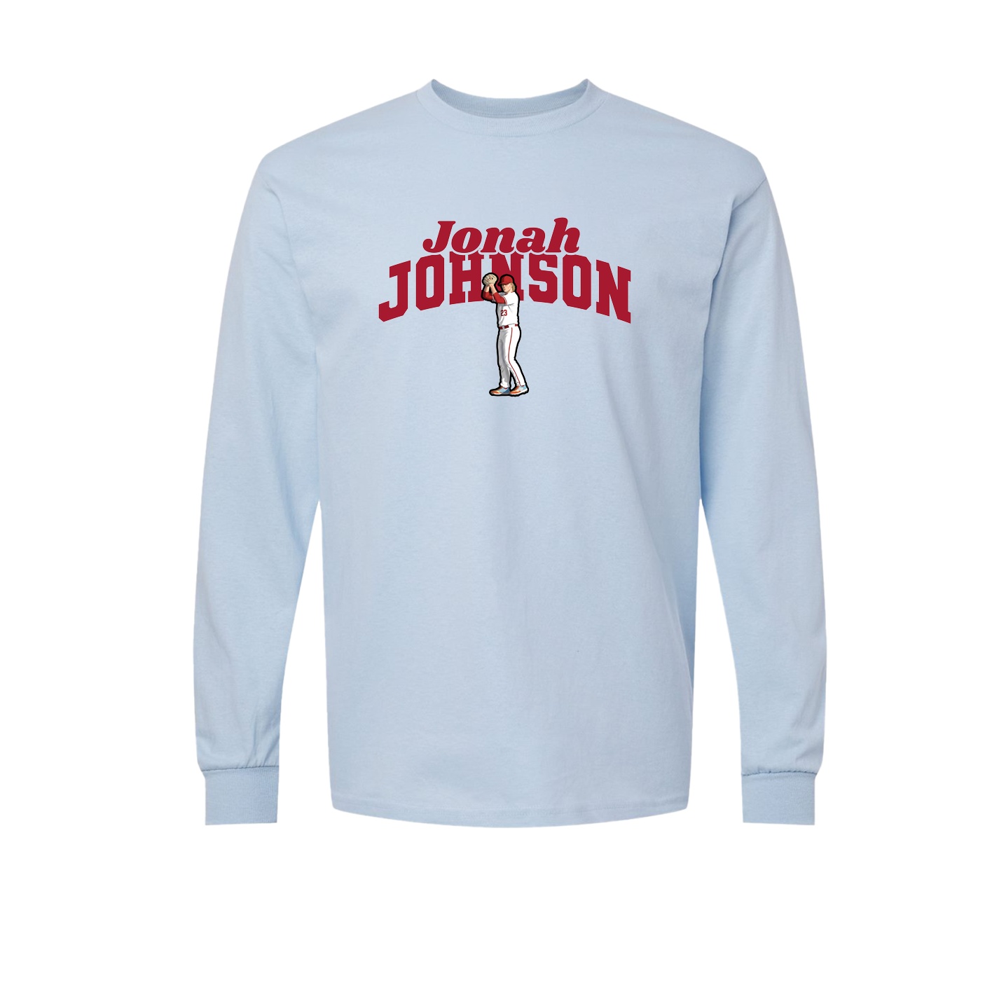 Long Sleeve Tee — Signature Arch in Light Blue