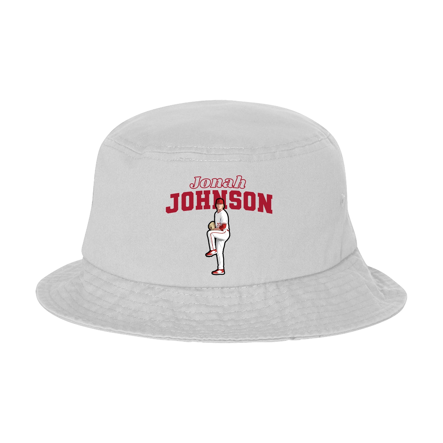 Bucket Cap — Name Arch in White