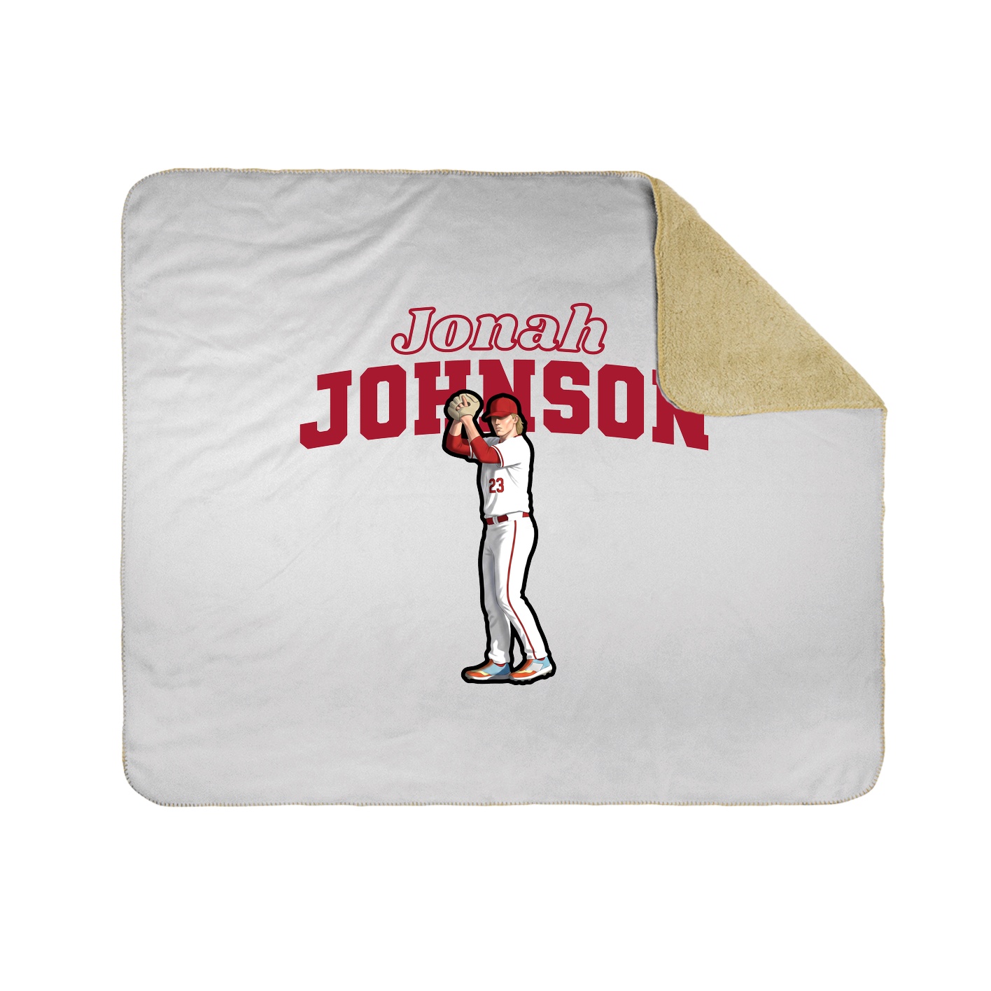 Throw Blanket — Name Arch in White