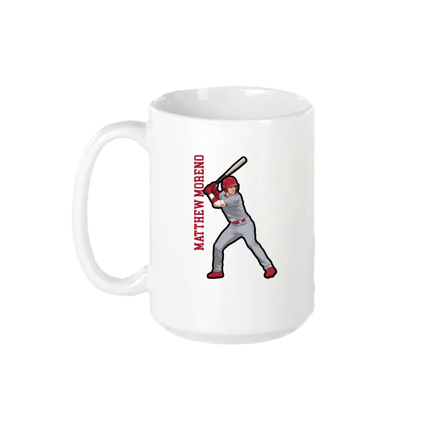15oz Coffee Mug — Name Vertical in White