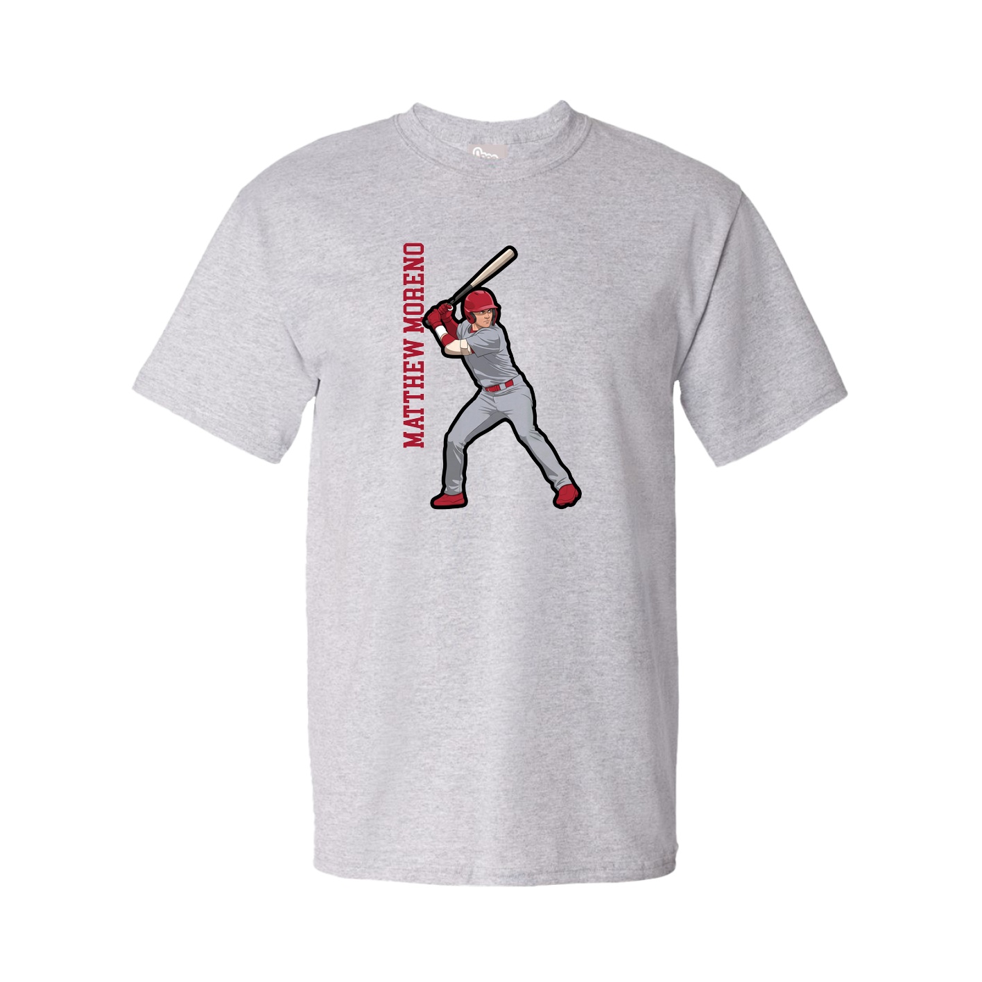 Tee — Name Vertical in Grey