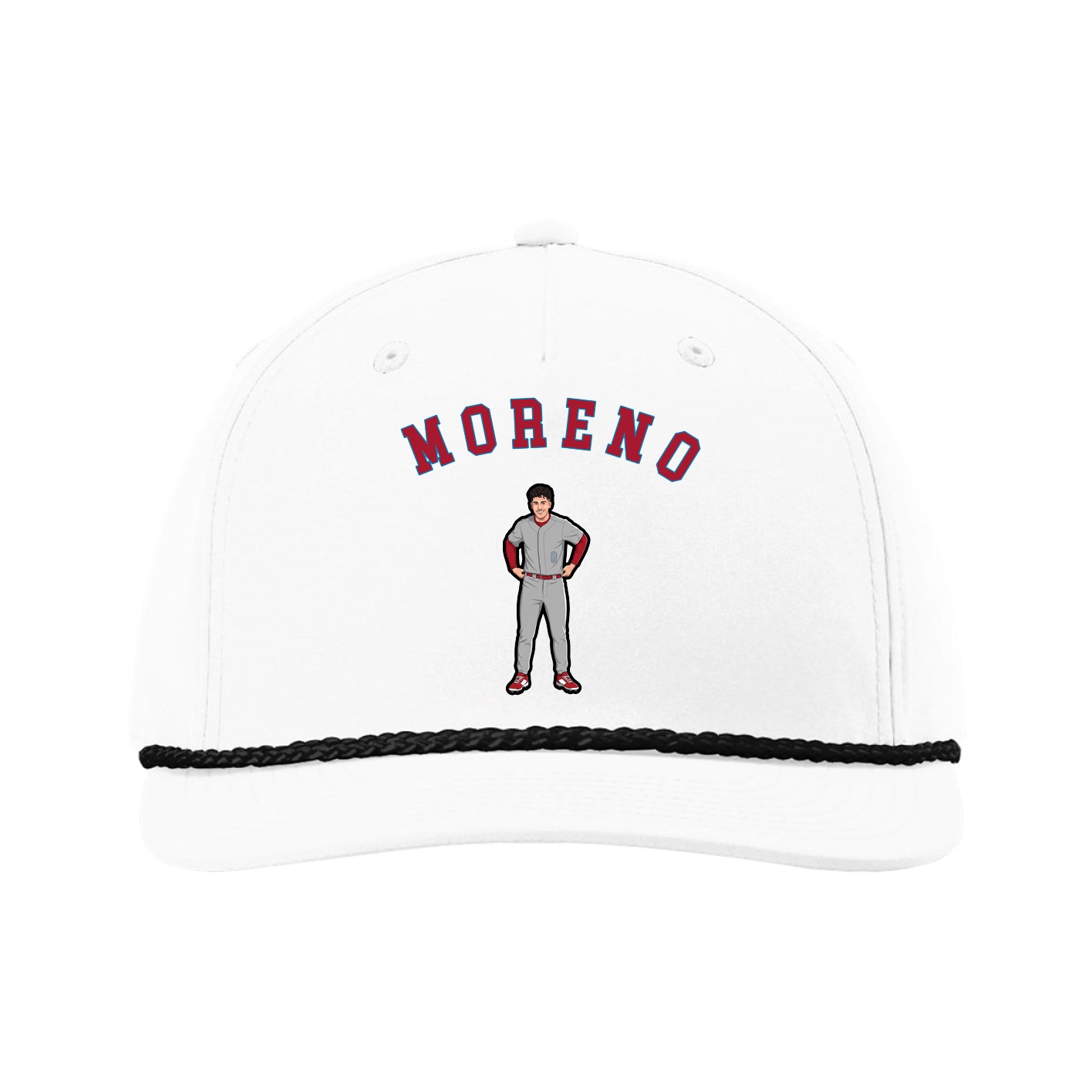 Five-Panel Classic Rope Cap — Shirsey Arch in White