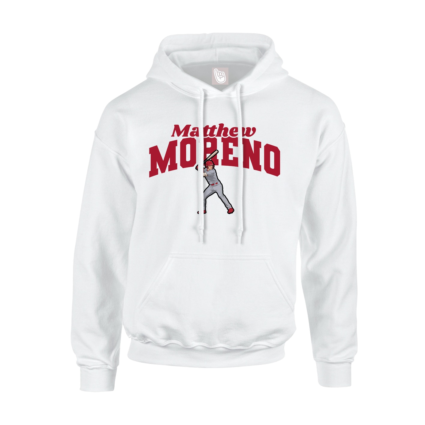 Youth Hoodie — Signature Arch in White