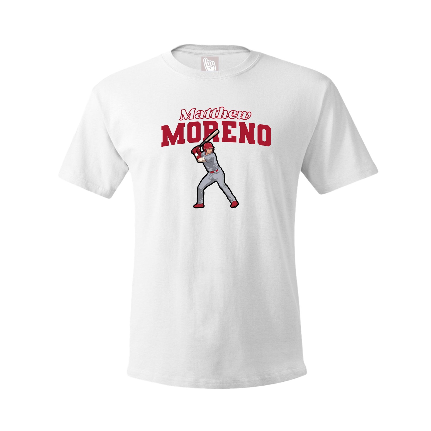 Youth Tee — Name Arch in White