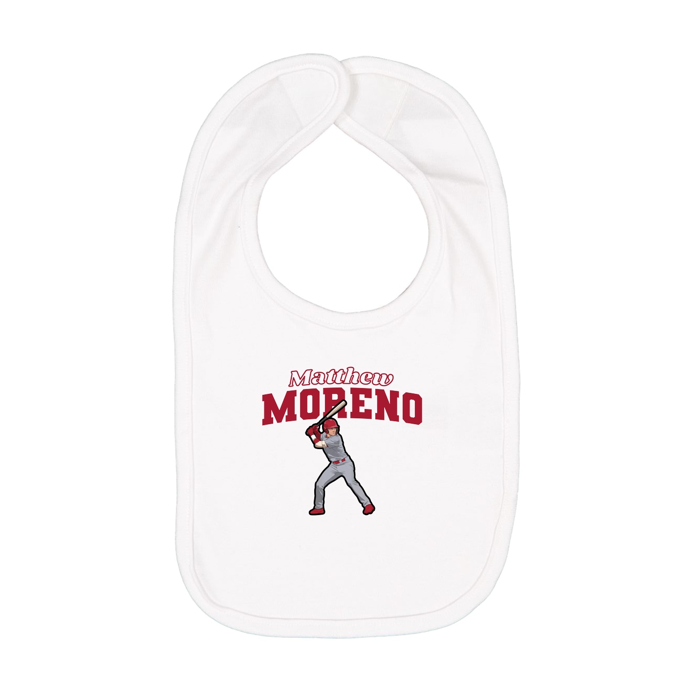 Infant Bib — Name Arch in White