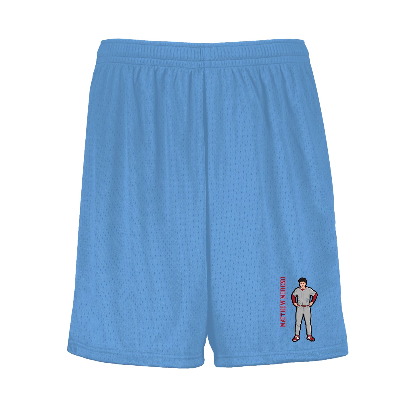 Shorts — Name Vertical in Light Blue