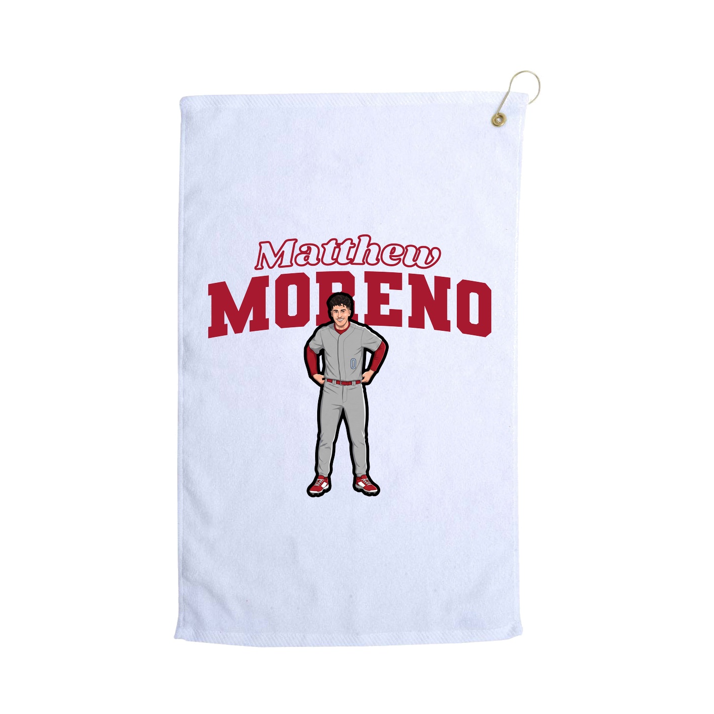 Golf Towel — Name Arch in White