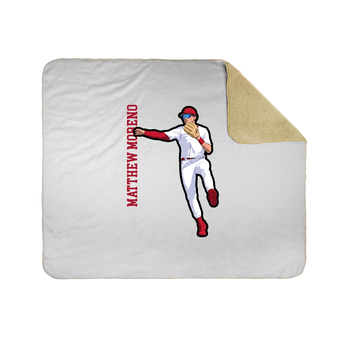 Throw Blanket — Name Vertical in White