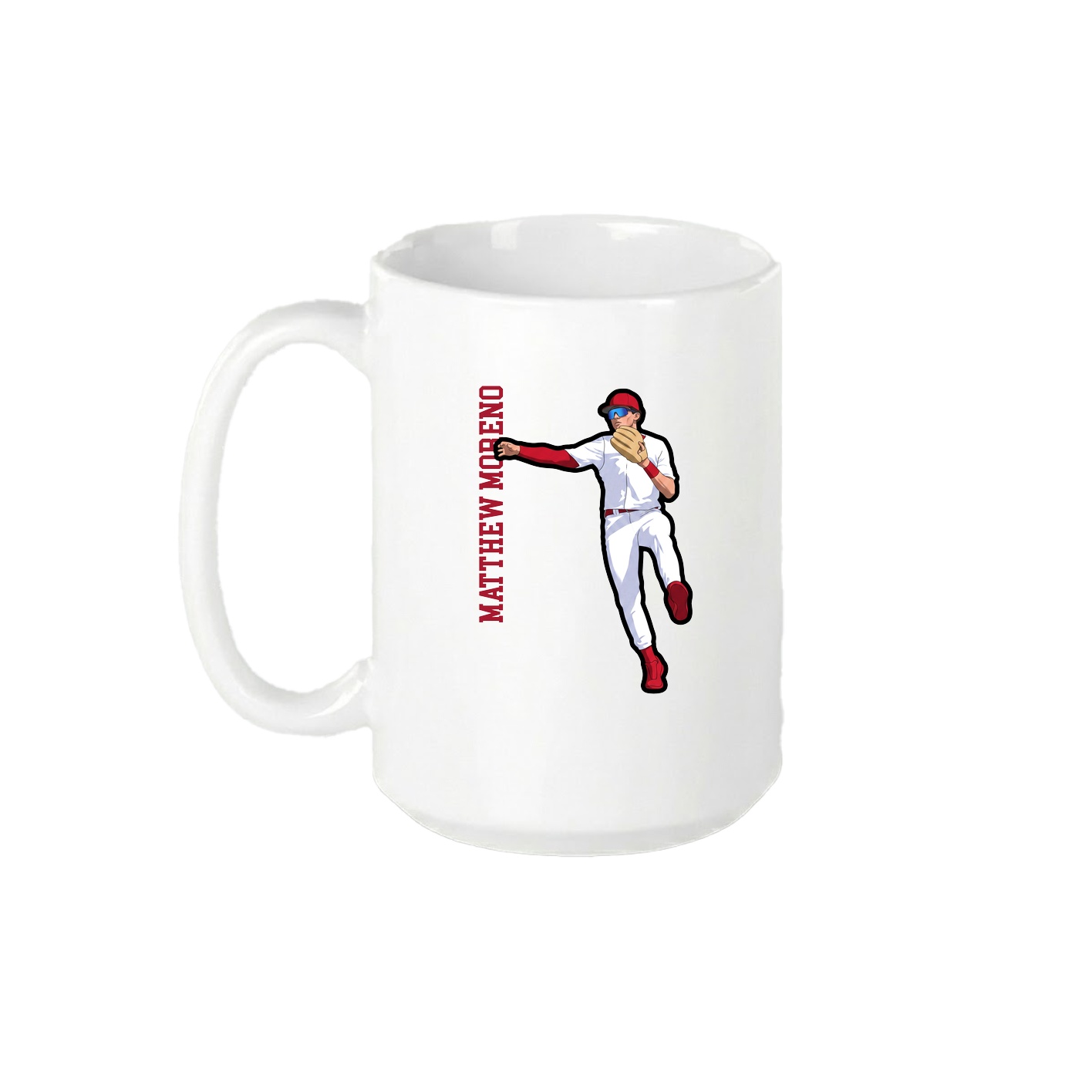 15oz Coffee Mug — Name Vertical in White