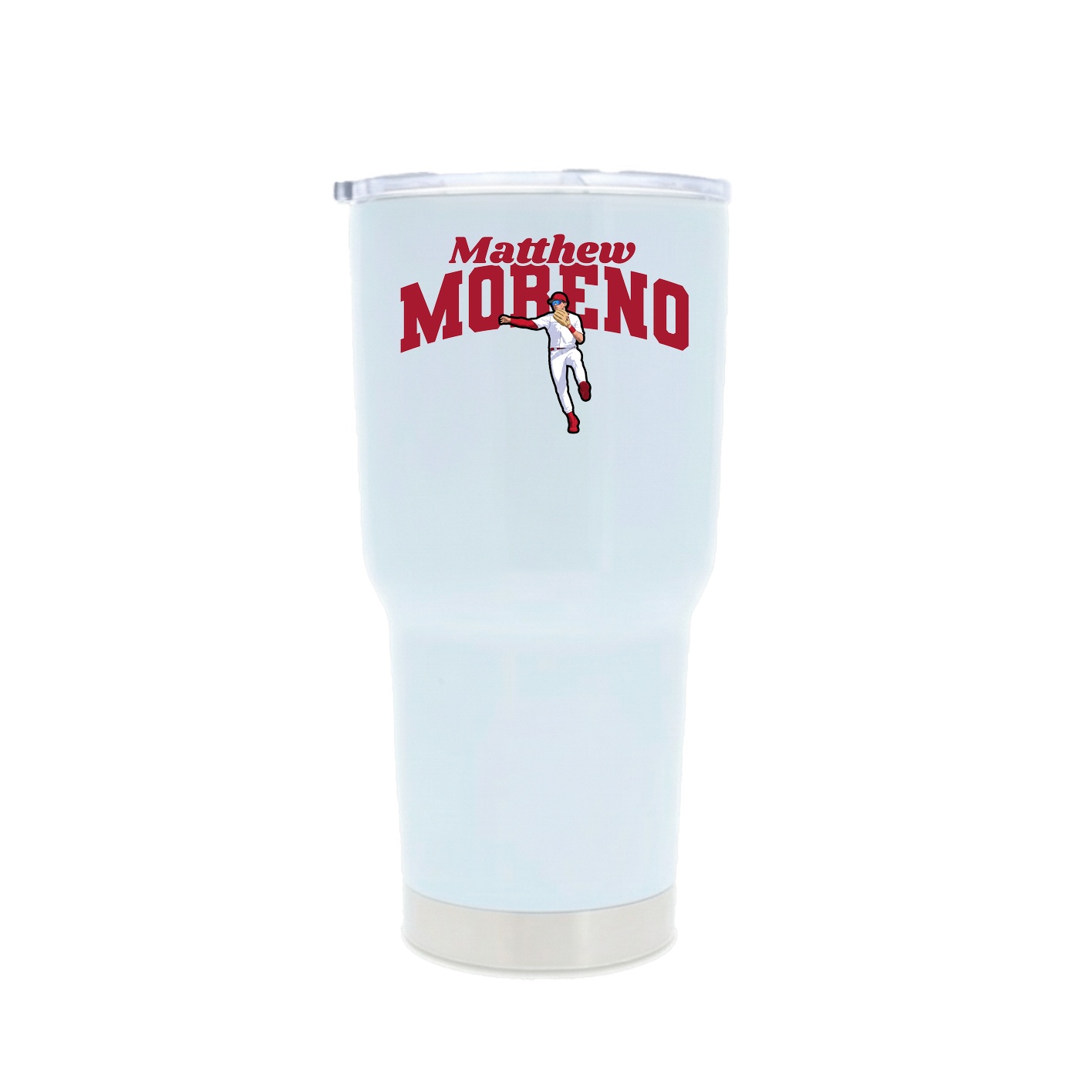 30oz Stainless Steel Tumbler — Signature Arch in White