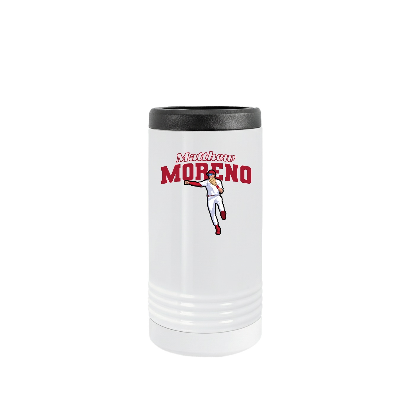 Slim Beverage Holder — Name Arch in White