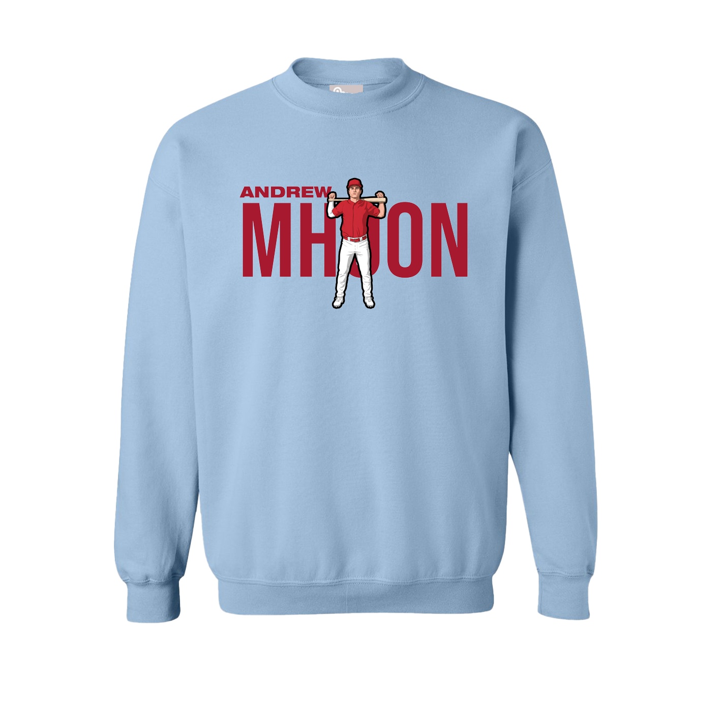 Fleece Crew — Player Name in Light Blue