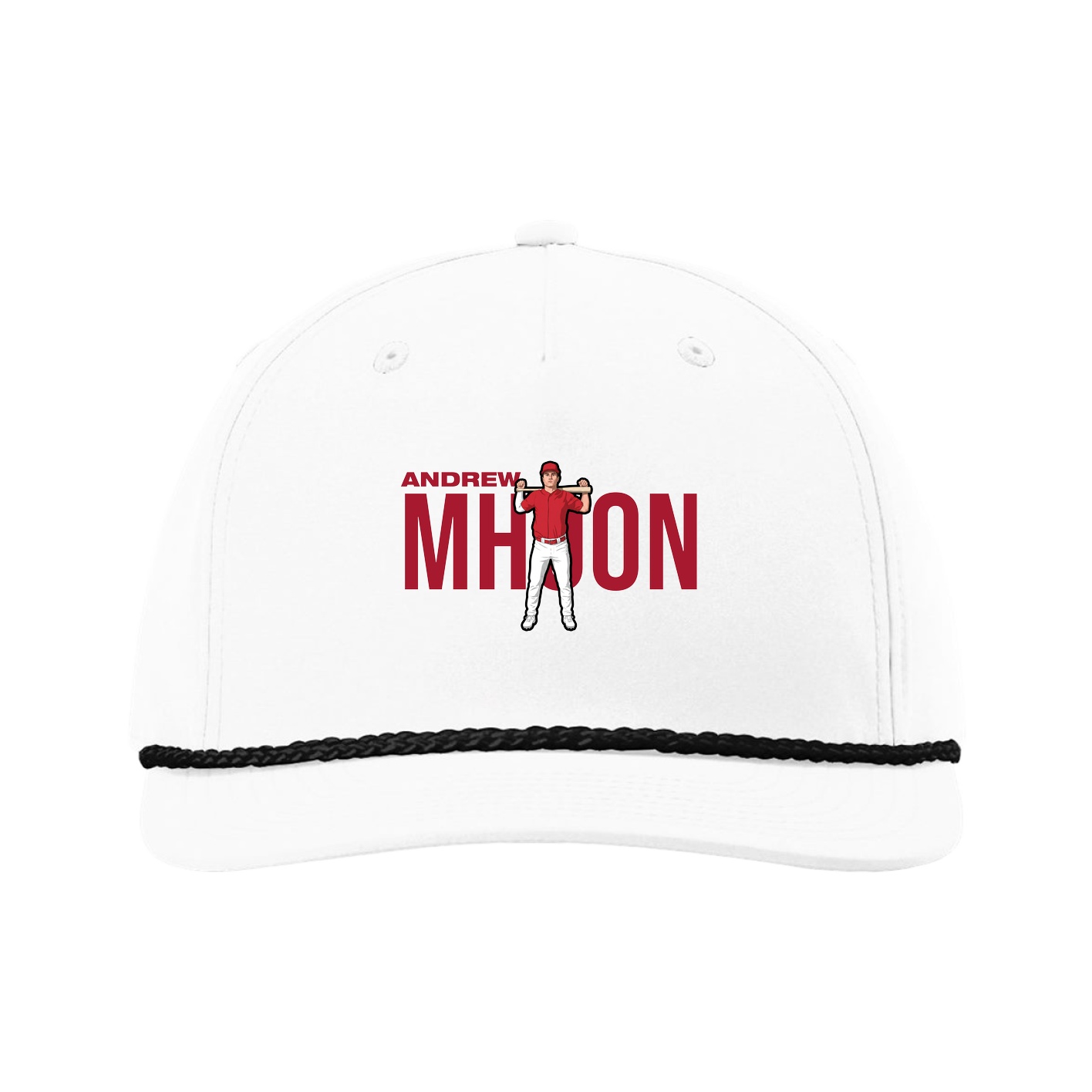 Five-Panel Classic Rope Cap — Player Name in White