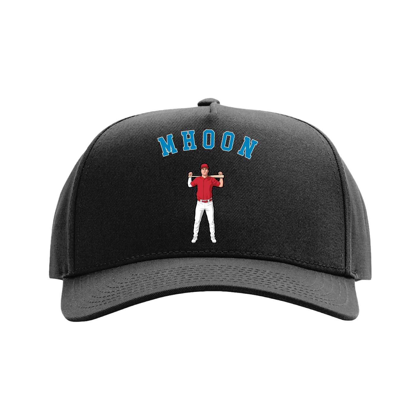 Full Fabric Five-Panel Champ Cap — Shirsey Arch in Black