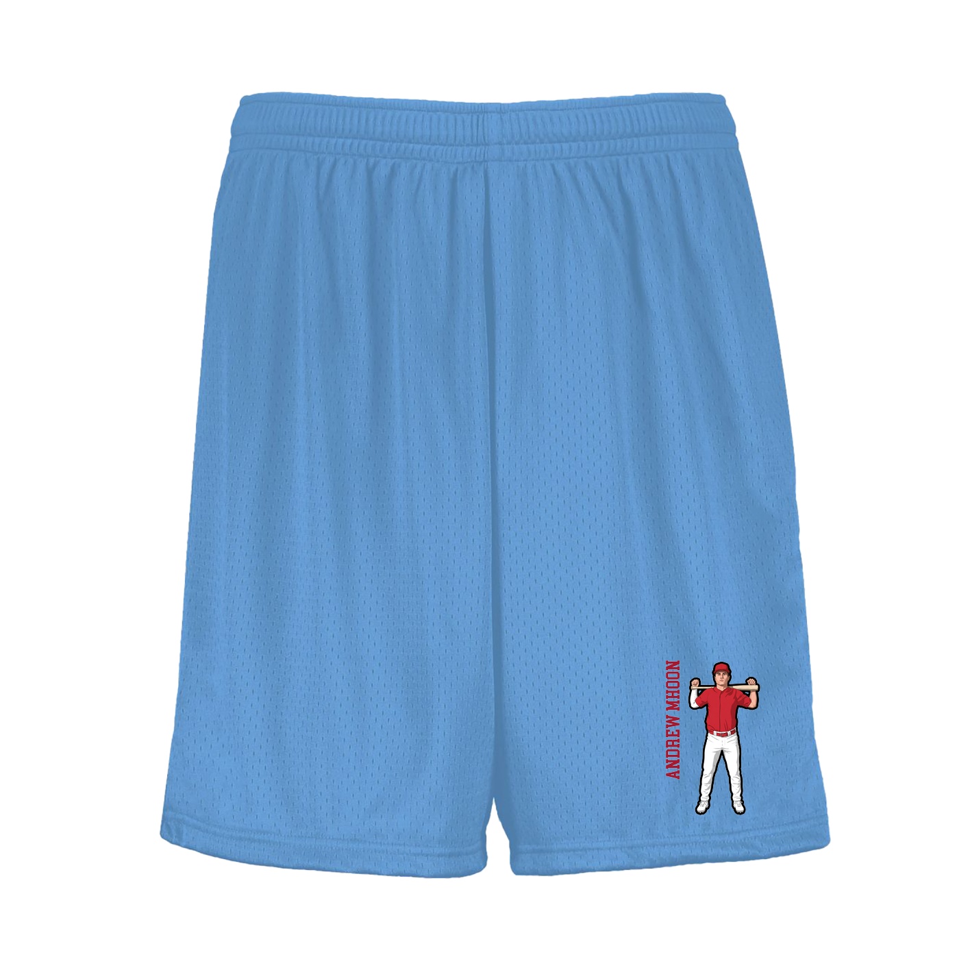 Shorts — Name Vertical in Light Blue