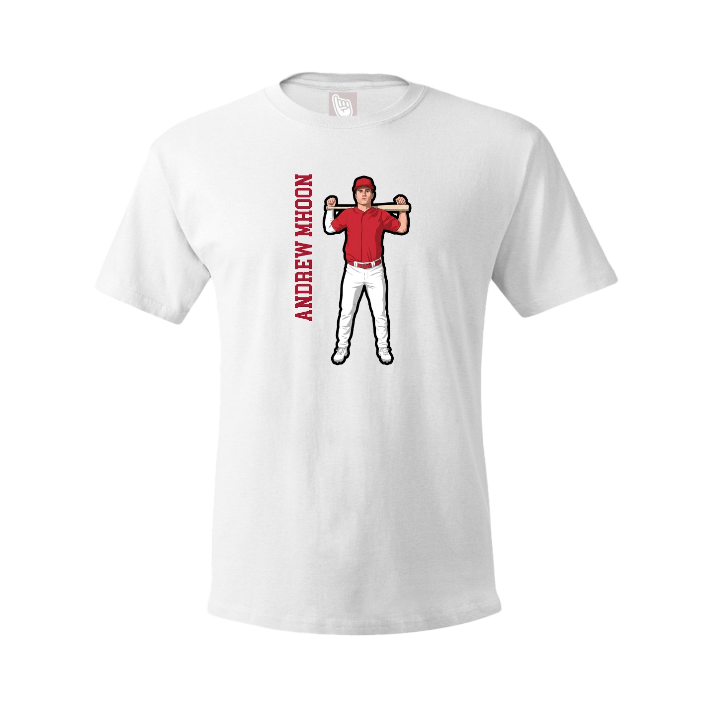 Tee — Name Vertical in White