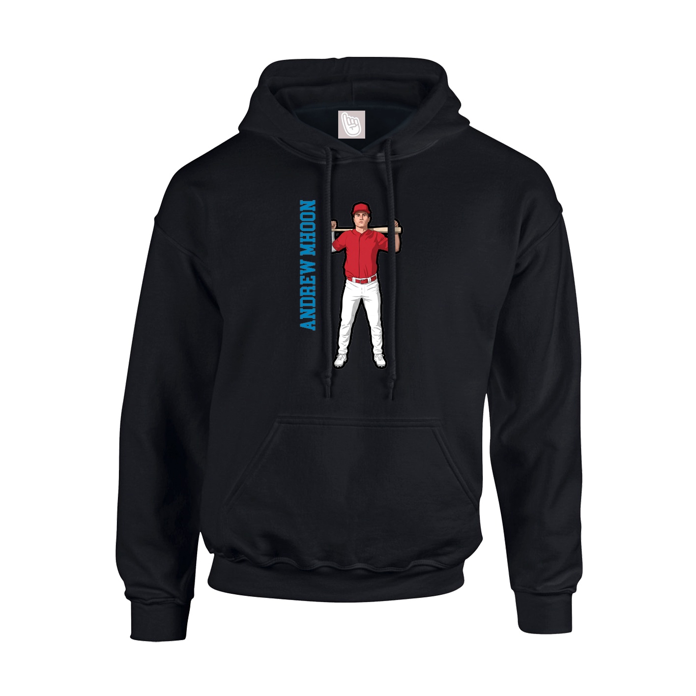 Youth Hoodie — Name Vertical in Black