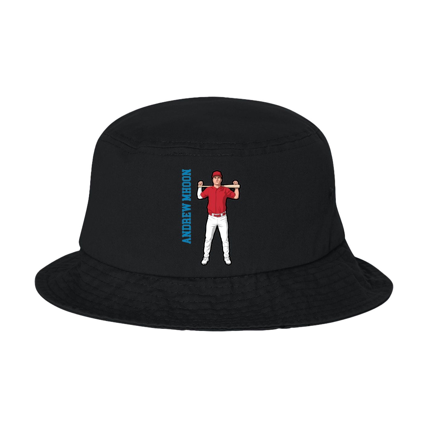 Bucket Cap — Name Vertical in Black