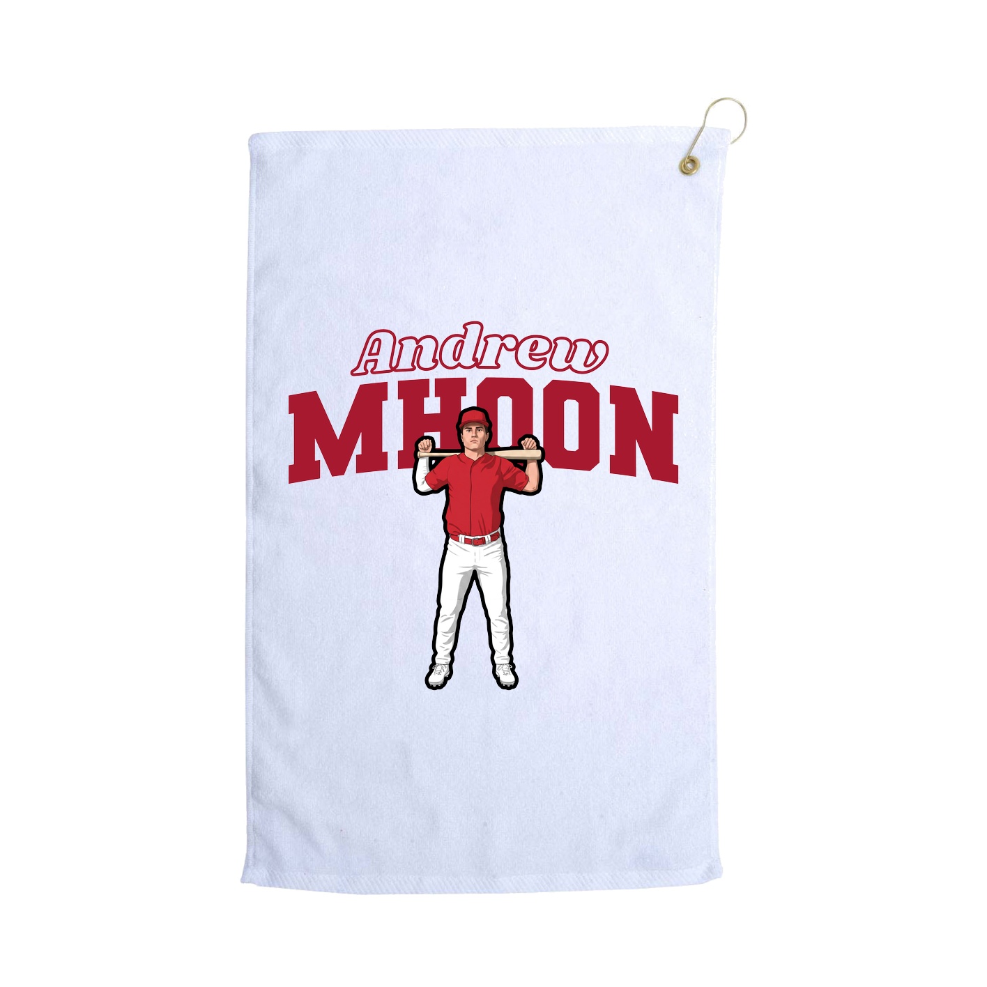 Golf Towel — Name Arch in White