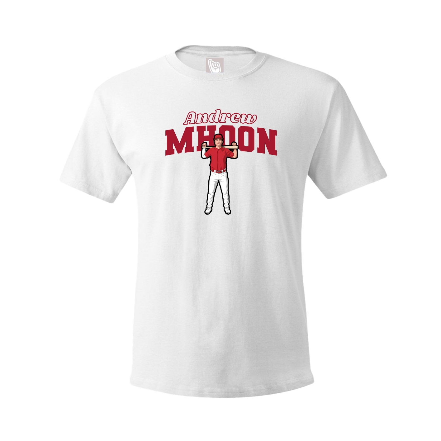 Youth Tee — Name Arch in White