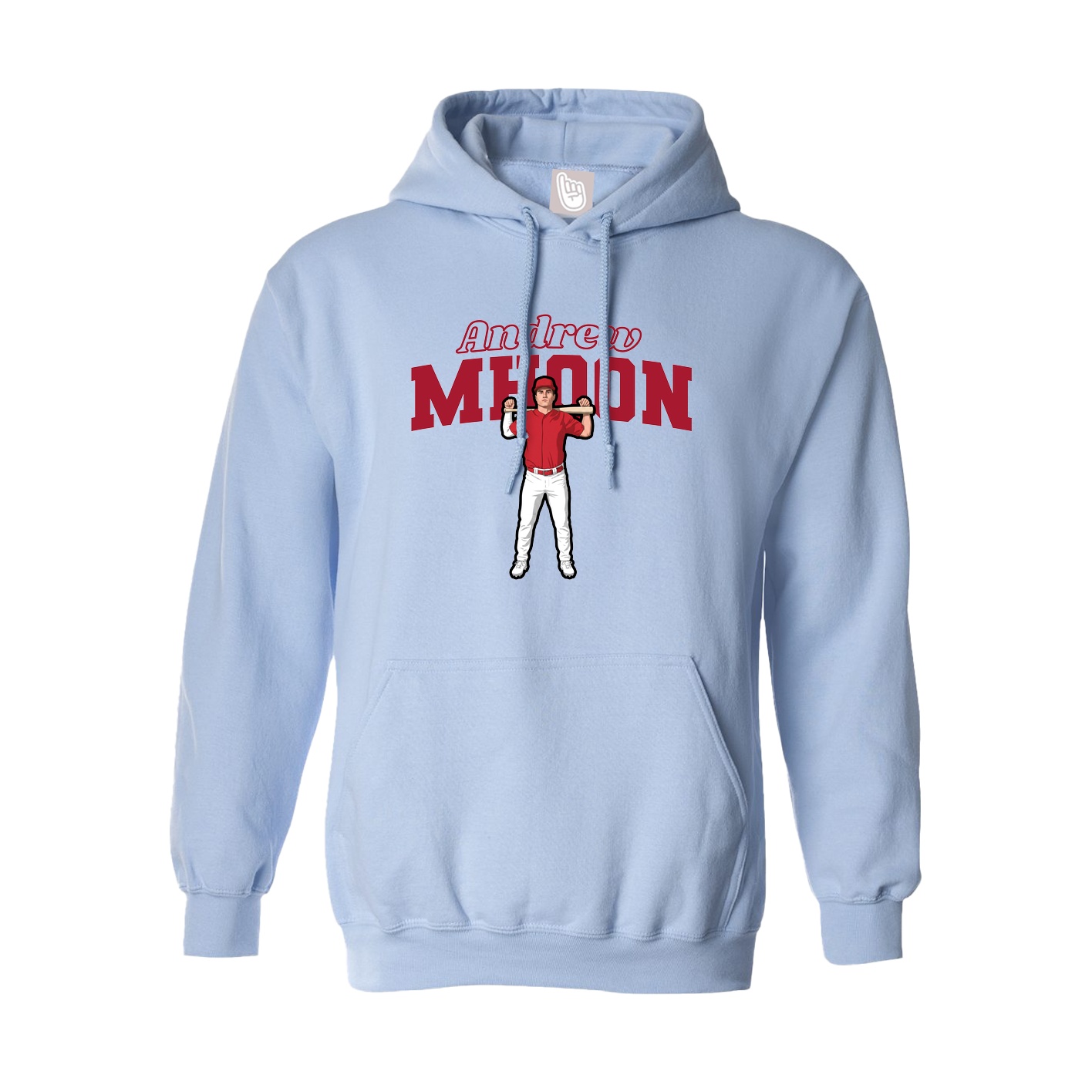 Hoodie — Name Arch in Light Blue