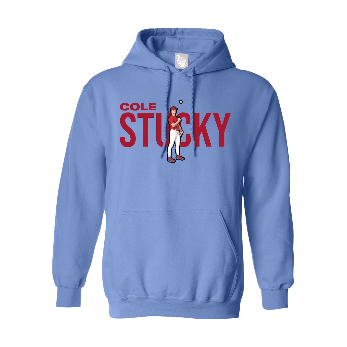 Youth Hoodie — Player Name in Powder Blue