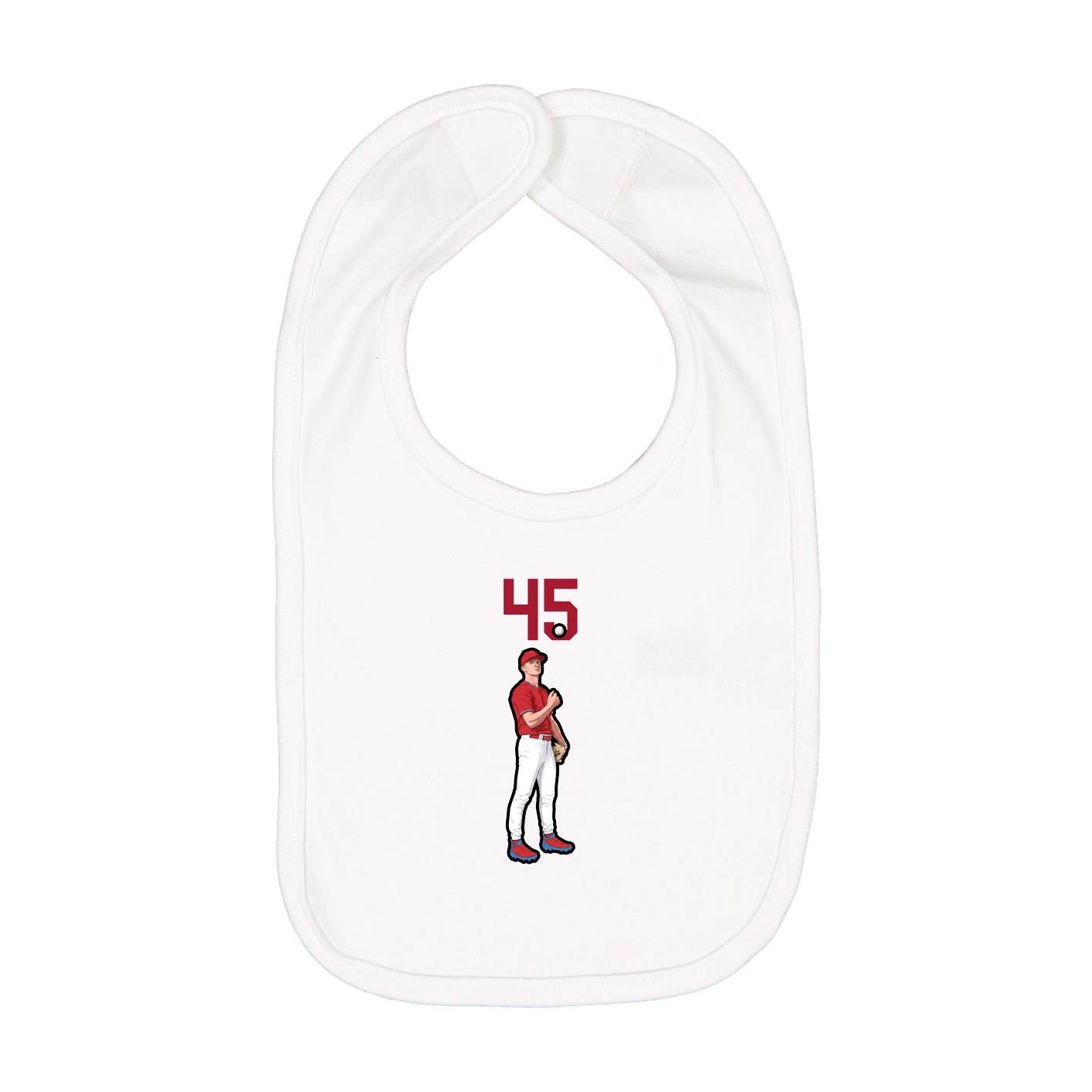 Infant Bib — Number Top in White