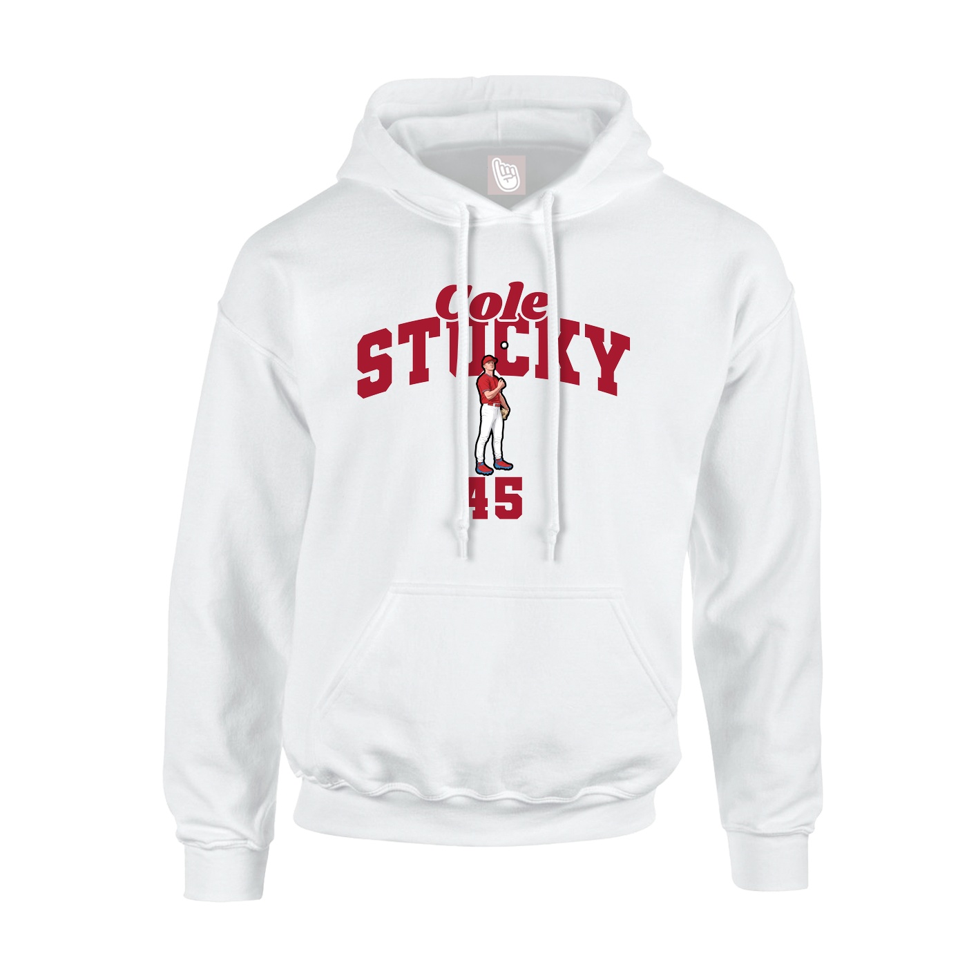 Youth Hoodie — Signature Arch in White