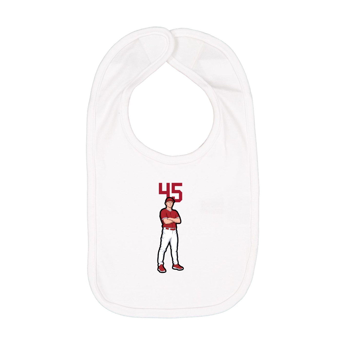 Infant Bib — Number Top in White