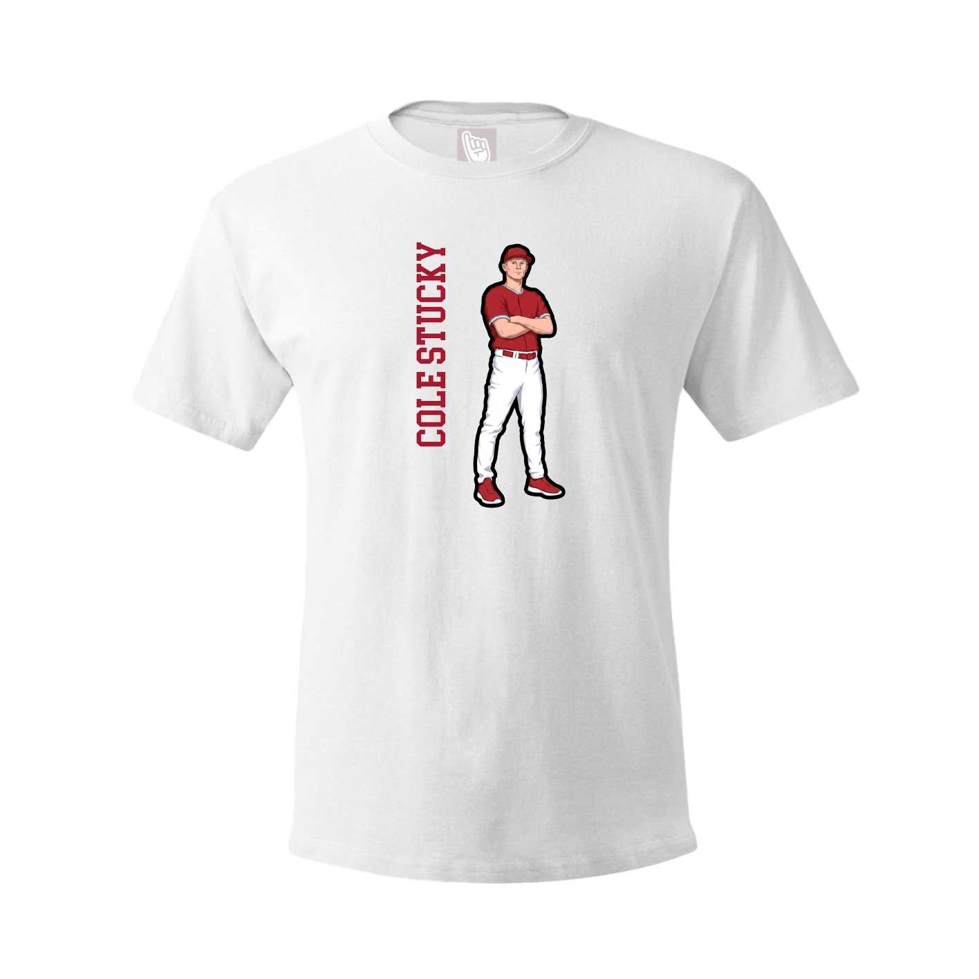 Tee — Name Vertical in White