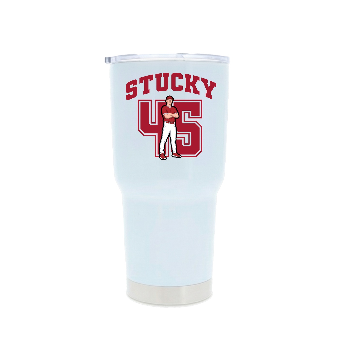 30oz Stainless Steel Tumbler — Number in White