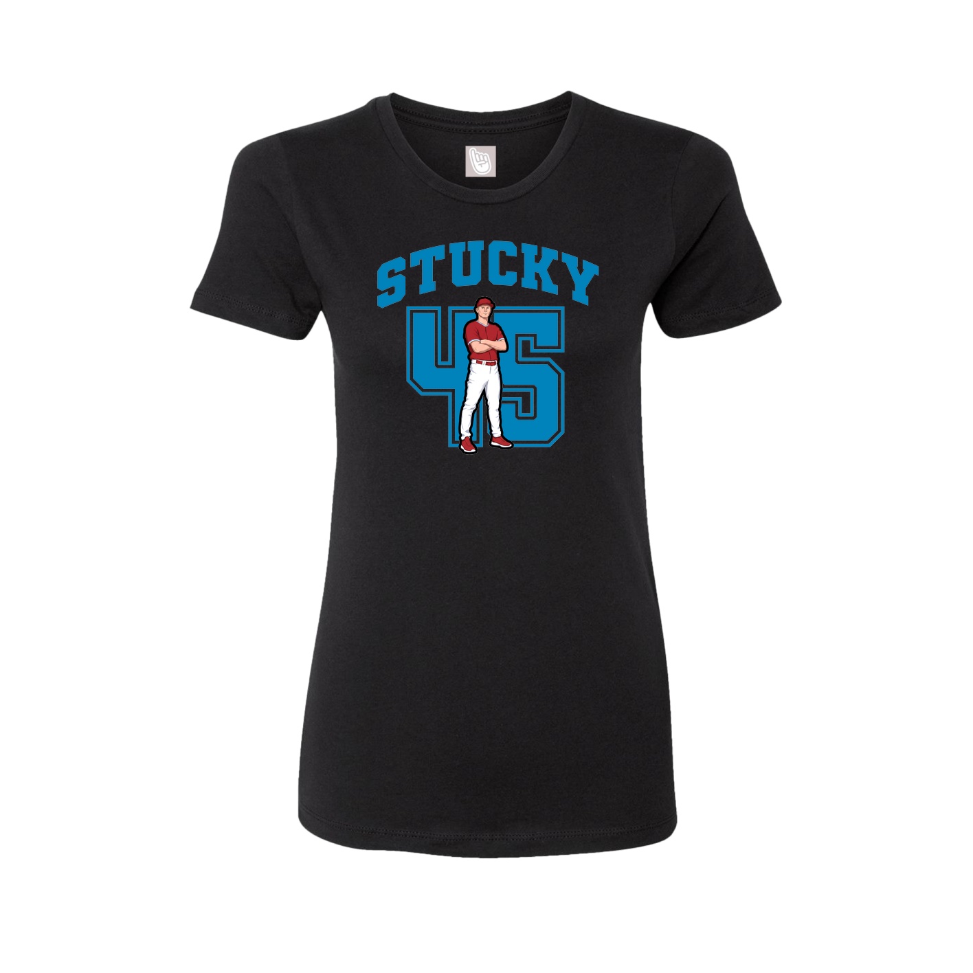 Fitted Women's Tee — Number in Black